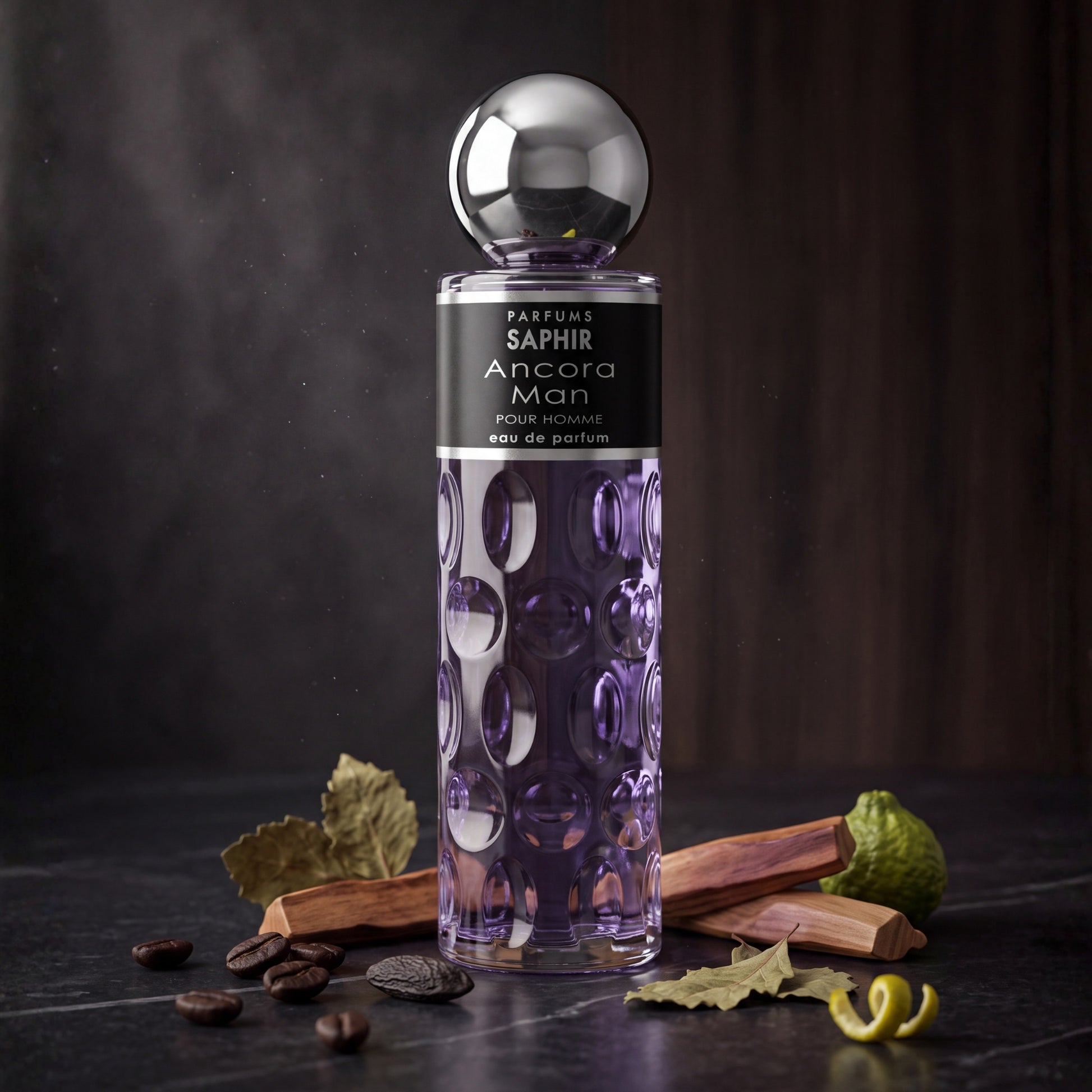 Saphir Parfums 200 ml Flakon. Der Duft Ancora Man mit Inhaltsstoffen.