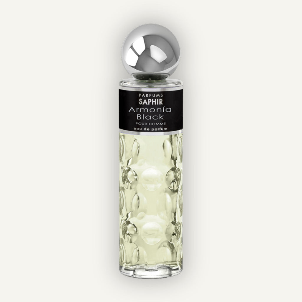 Saphir Parfums 200 ml Flakon. Der Duft Armonia Black.