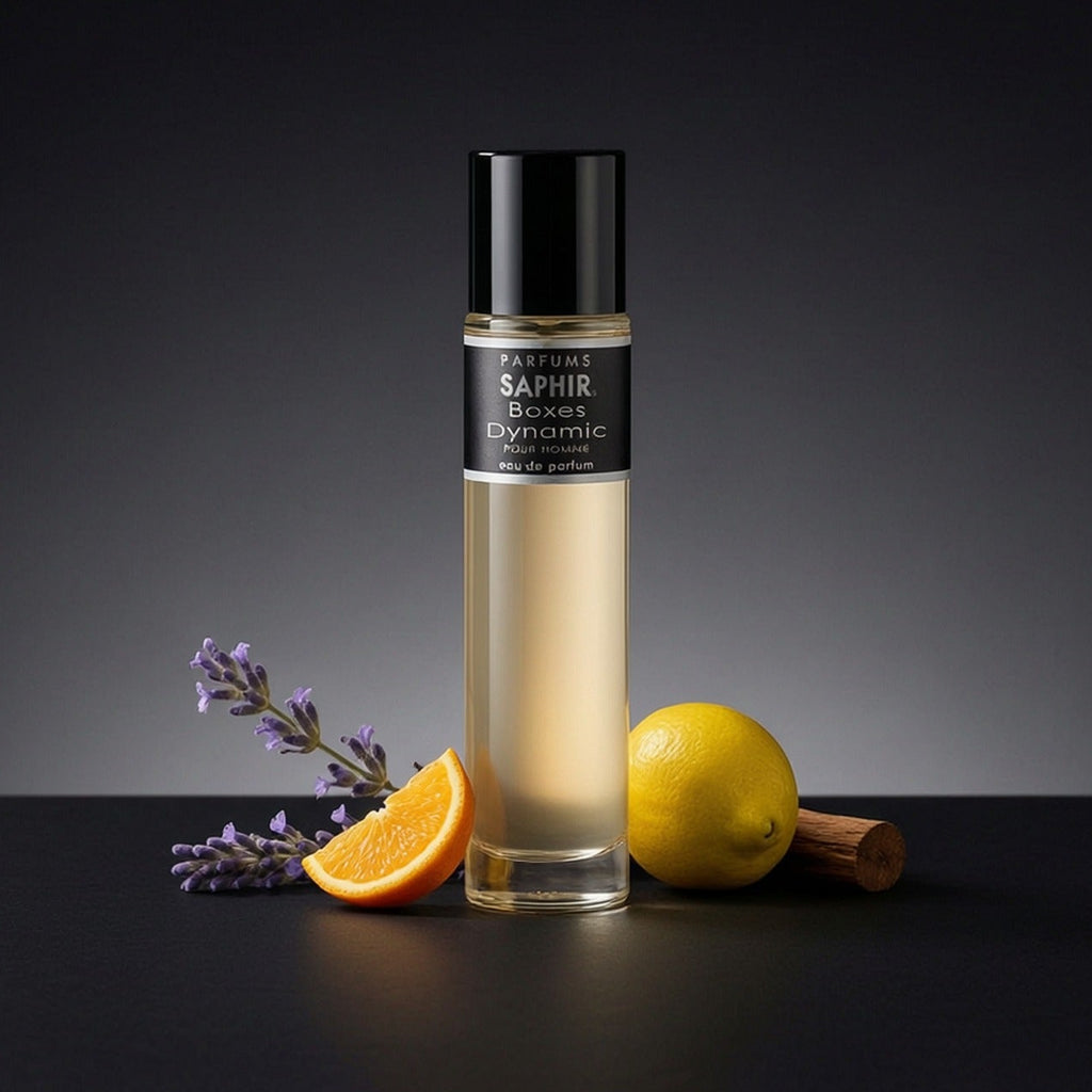 Saphir Parfums 30 ml Flakon. Der Duft Boxes Dynamic mit Inhaltsstoffen.