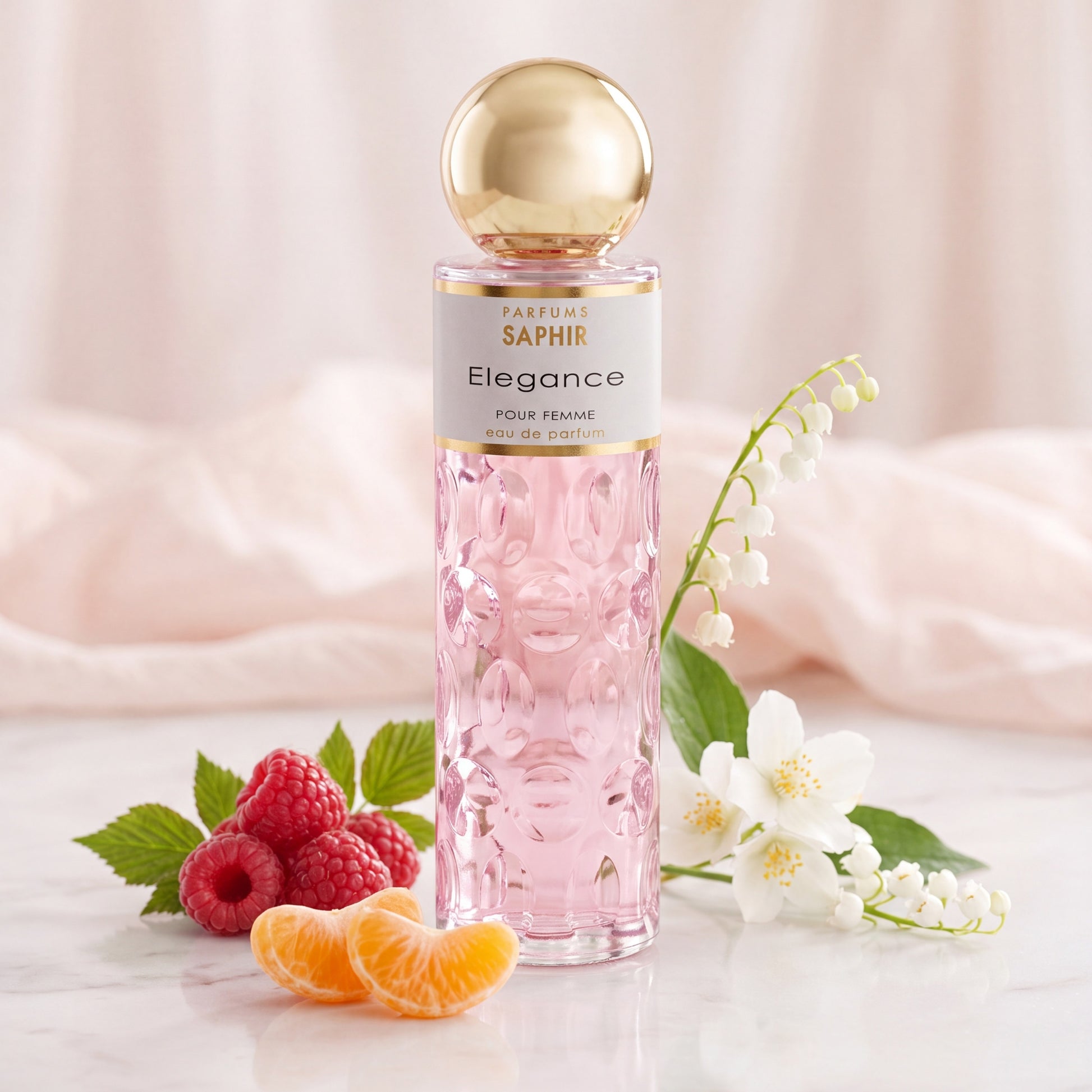 Saphir Parfums 200 ml Flakon. Der Duft Elegance mit Inhaltsstoffen.