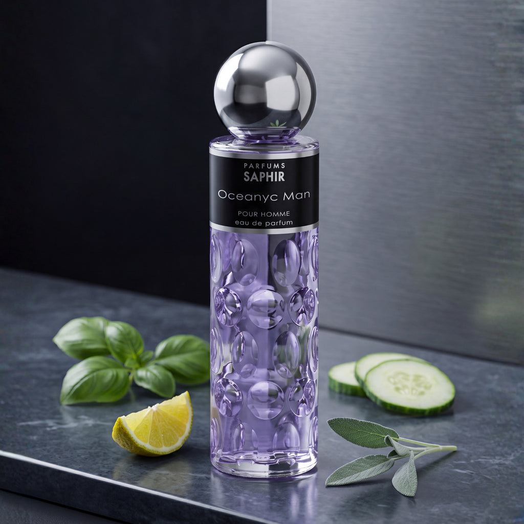 Saphir Parfums 200 ml Flakon. Der Duft Oceanyc Man mit Inhaltsstoffen.