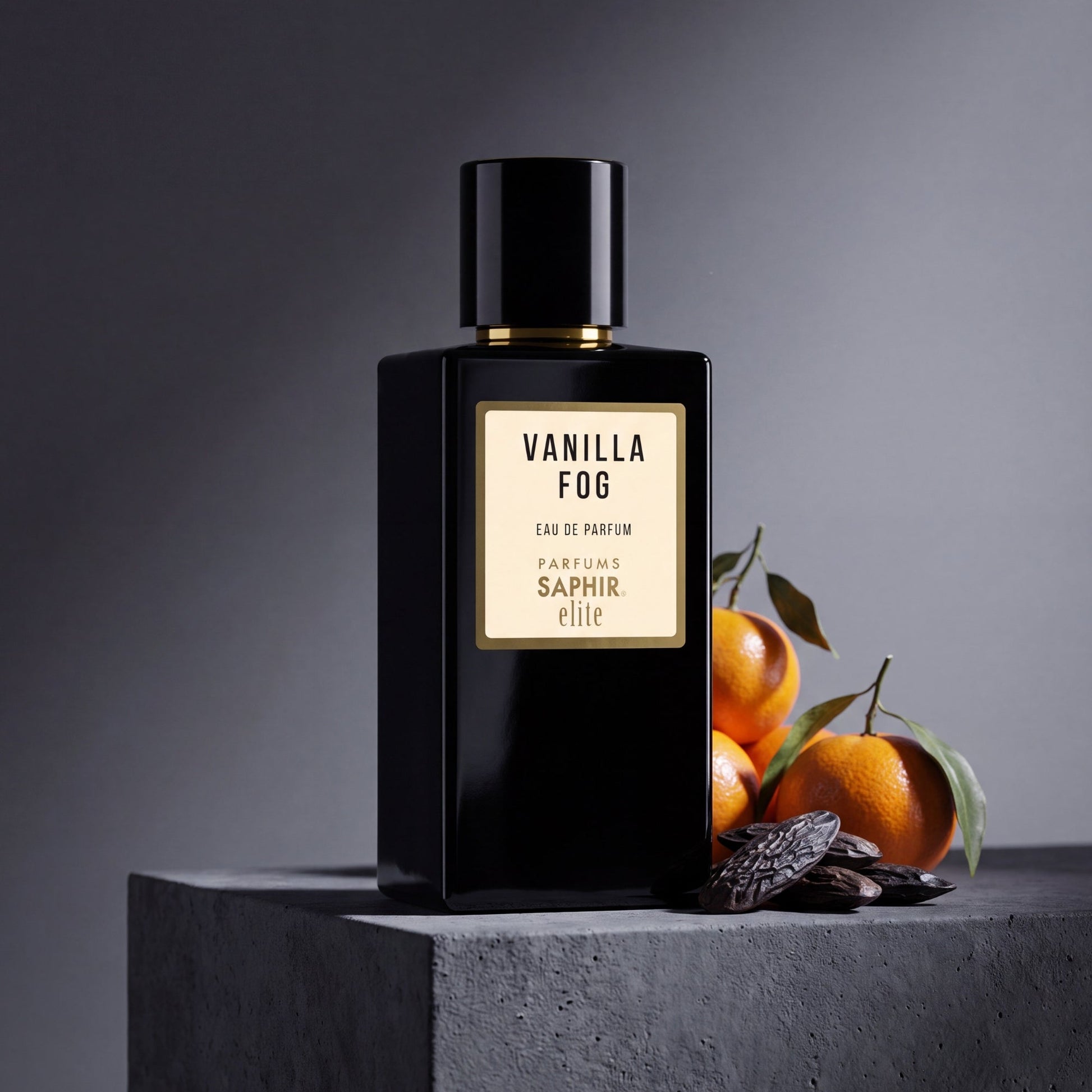 Saphir Parfums Elite Flakon. Der Duft Vanilla Fog mit Inhaltsstoffen.