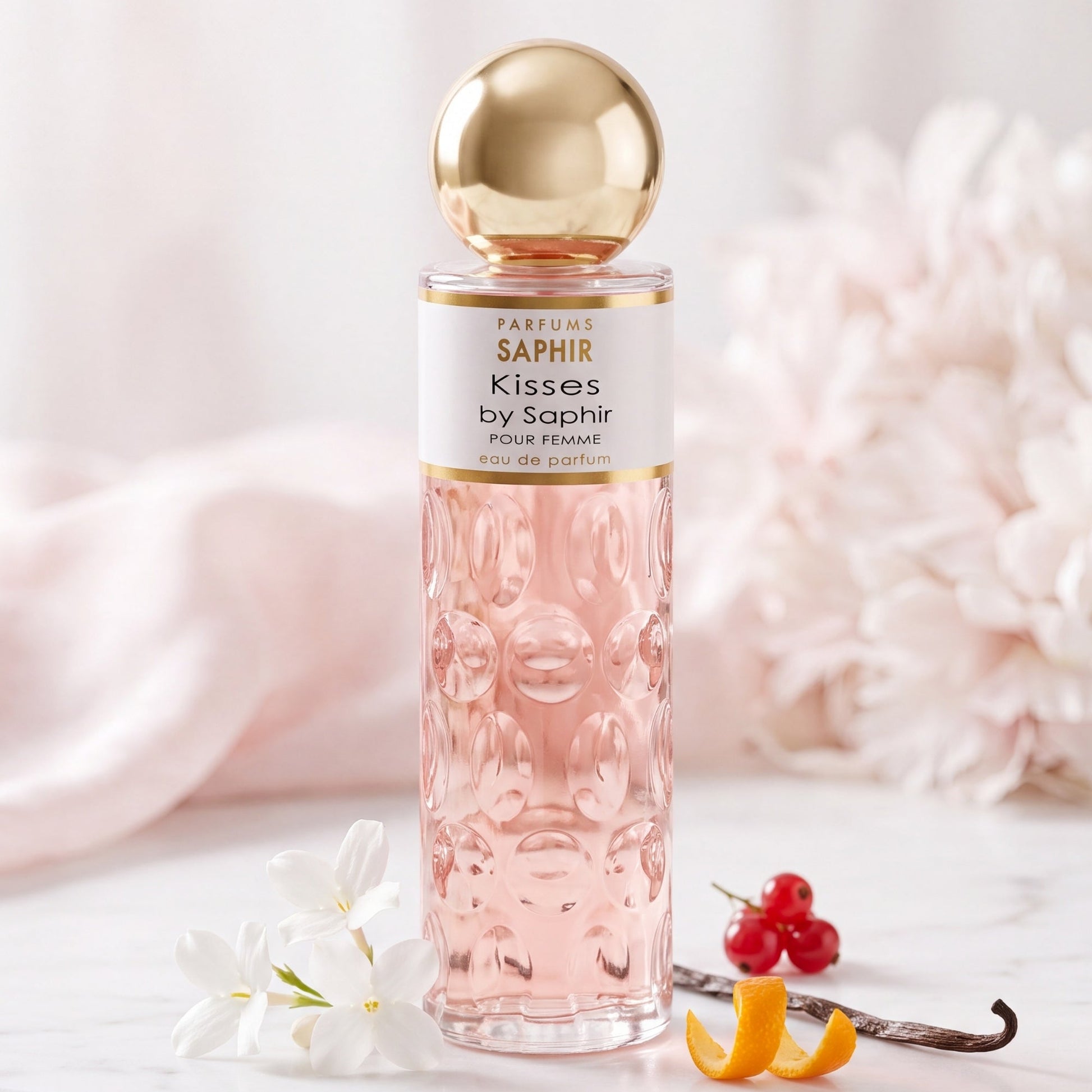 Saphir Parfums 200 ml Flakon. Der Duft Kisses by Saphir mit Inhaltsstoffen.