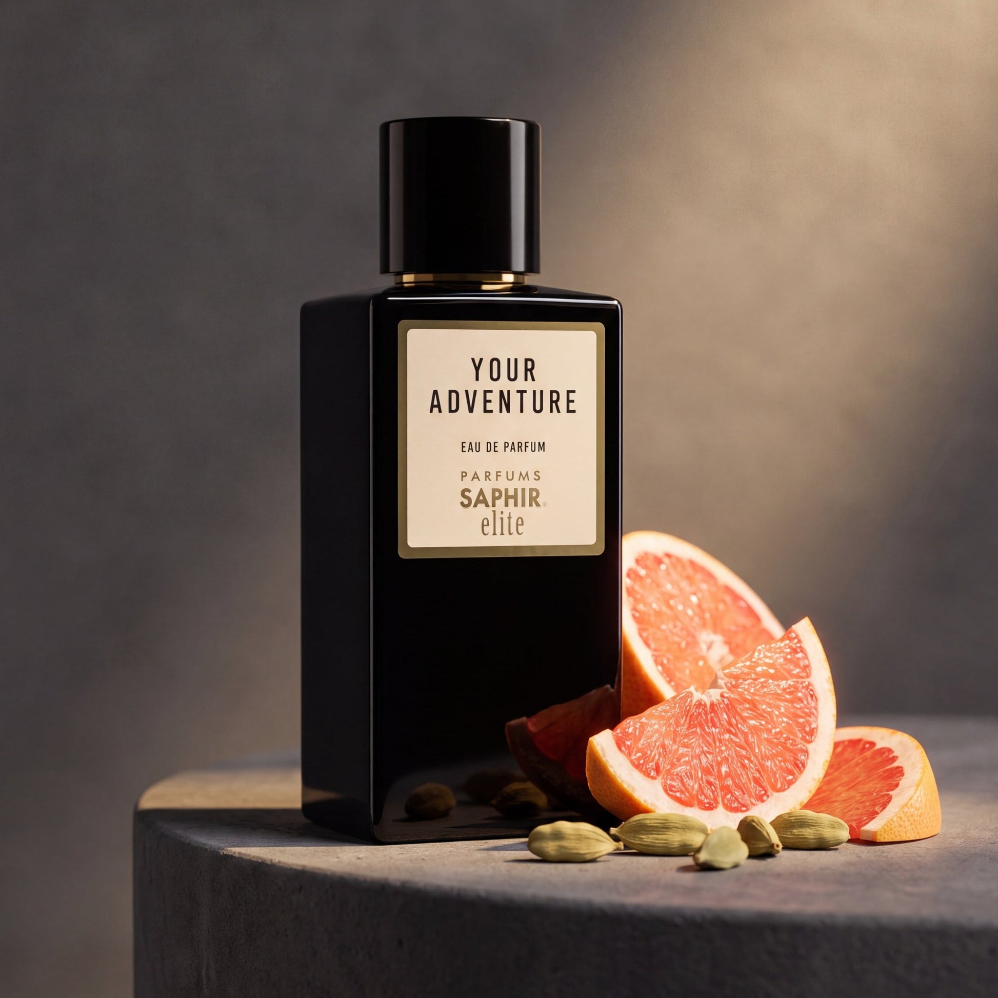 Saphir Parfums Elite Flakon. Der Duft Santal Scarlet mit Inhaltsstoffen.