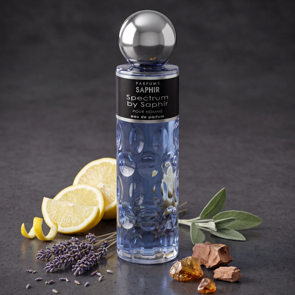 Saphir Parfums 200 ml Flakon. Der Duft Spectrum by Saphir mit Inhaltsstoffen.