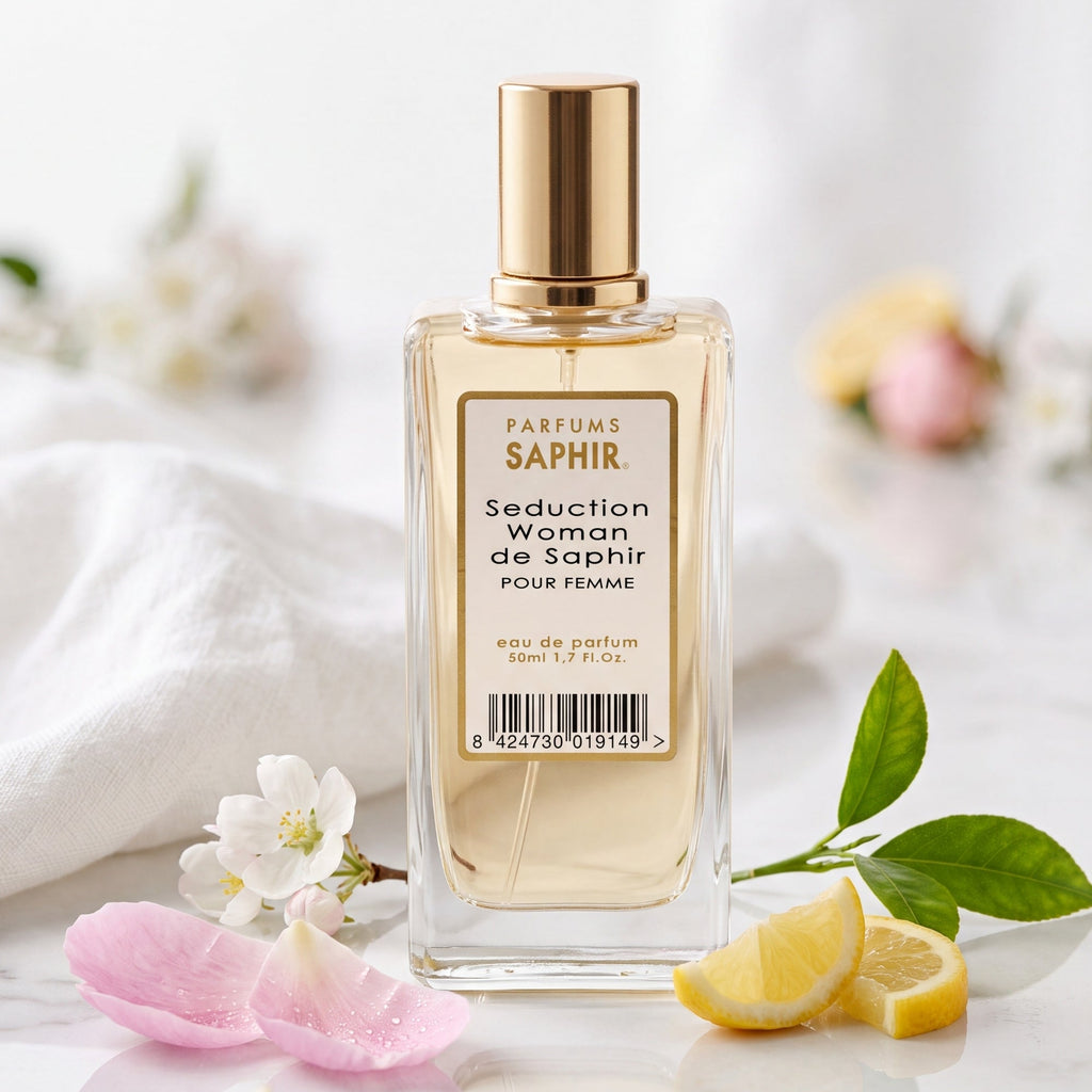 Saphir Parfums 50 ml Flakon. Der Duft Seduction Woman de Saphir mit Inhaltsstoffen.