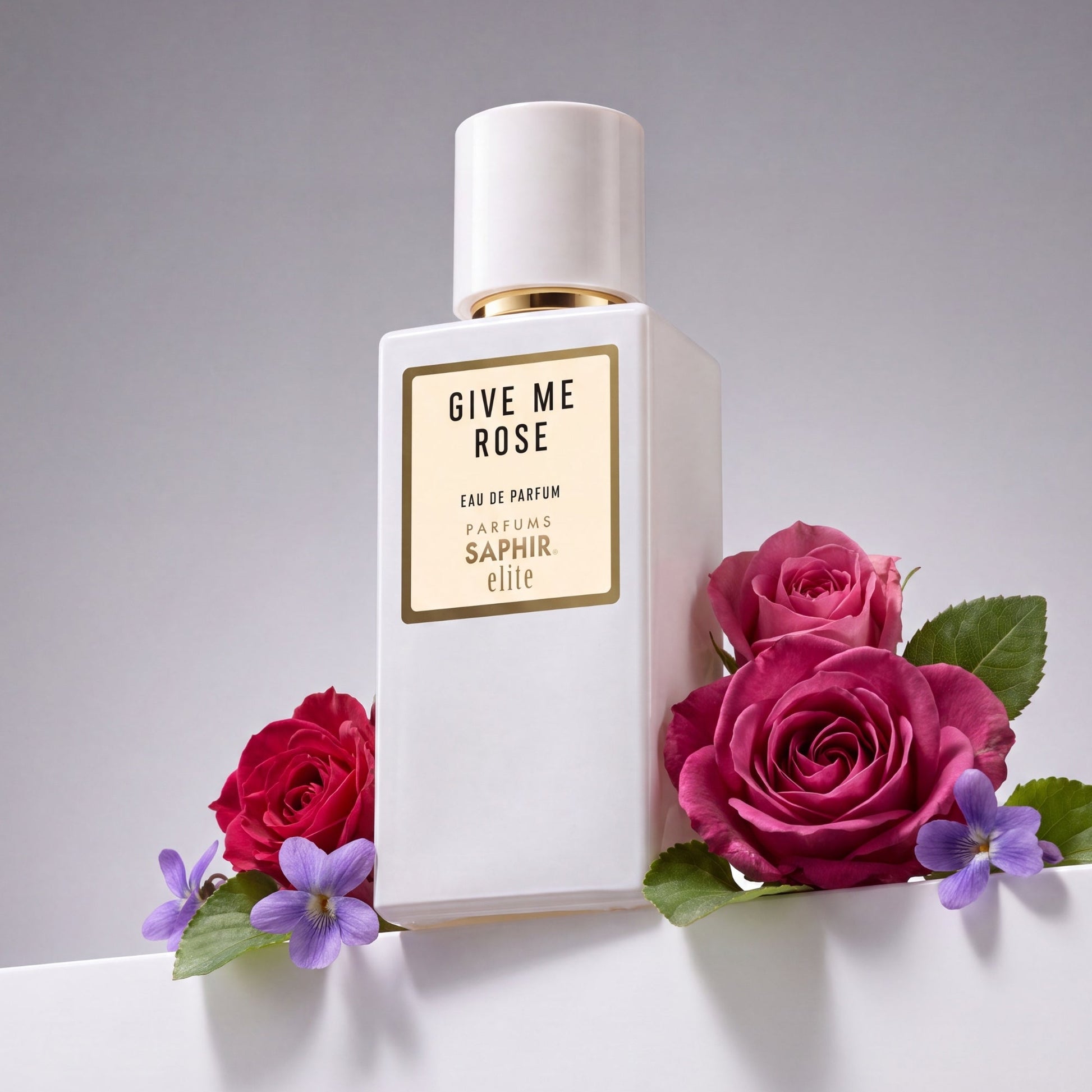Saphir Parfums Elite Flakon. Der Duft Give Me Rose mit Inhaltsstoffen.