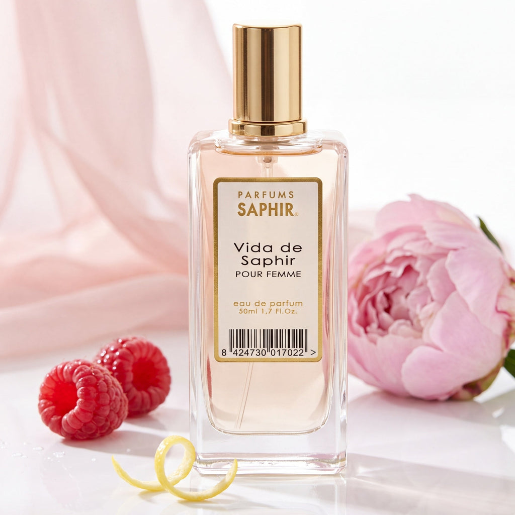 Saphir Parfums 50 ml Flakon. Der Duft Vida de Saphir mit Inhaltsstoffen.