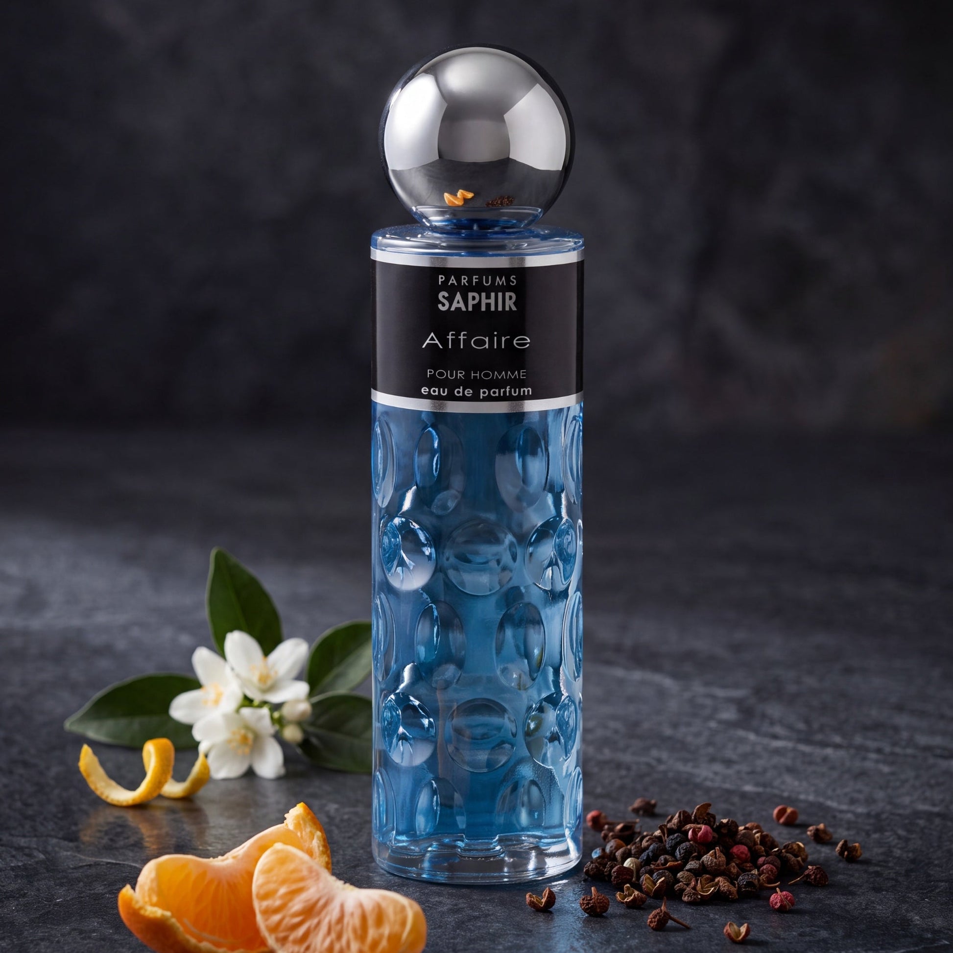 Saphir Parfums 200 ml Flakon. Der Duft Affaire mit Inhaltsstoffen.