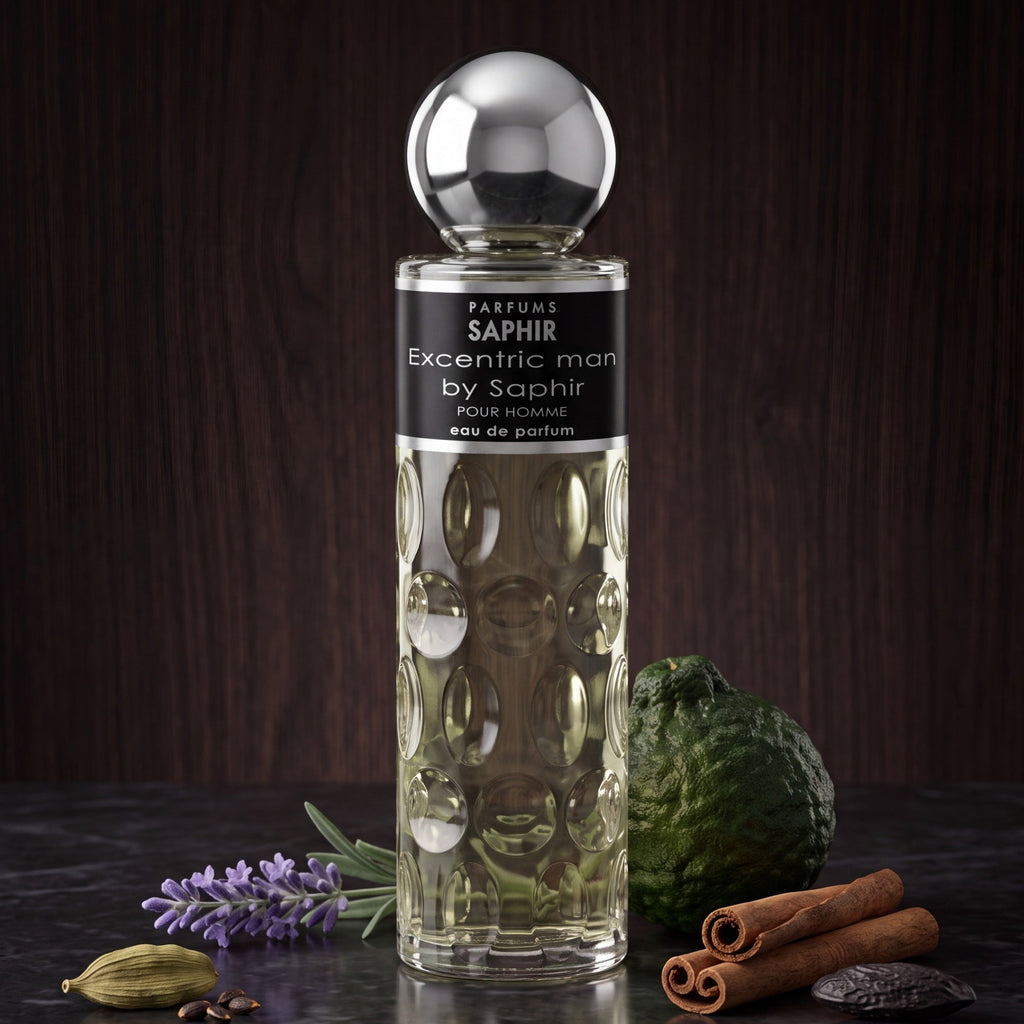 Saphir Parfums 200 ml Flakon. Der Duft Excentrix Man mit Inhaltsstoffen.