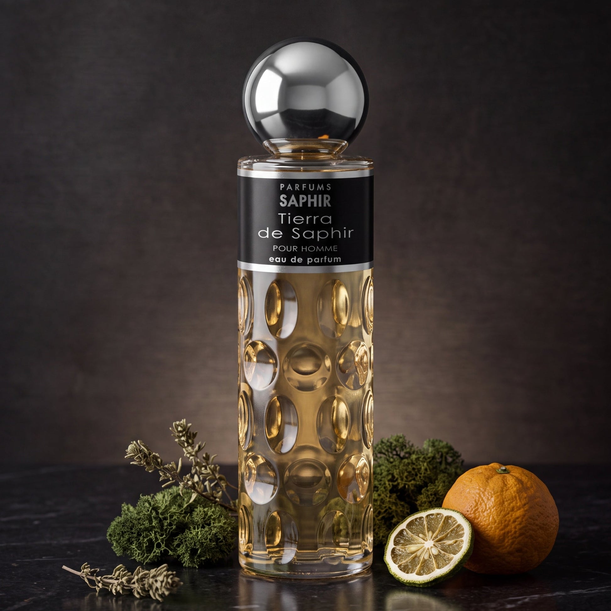 Saphir Parfums 200 ml Flakon. Der Duft Tierra de Saphir mit Inhaltsstoffen.