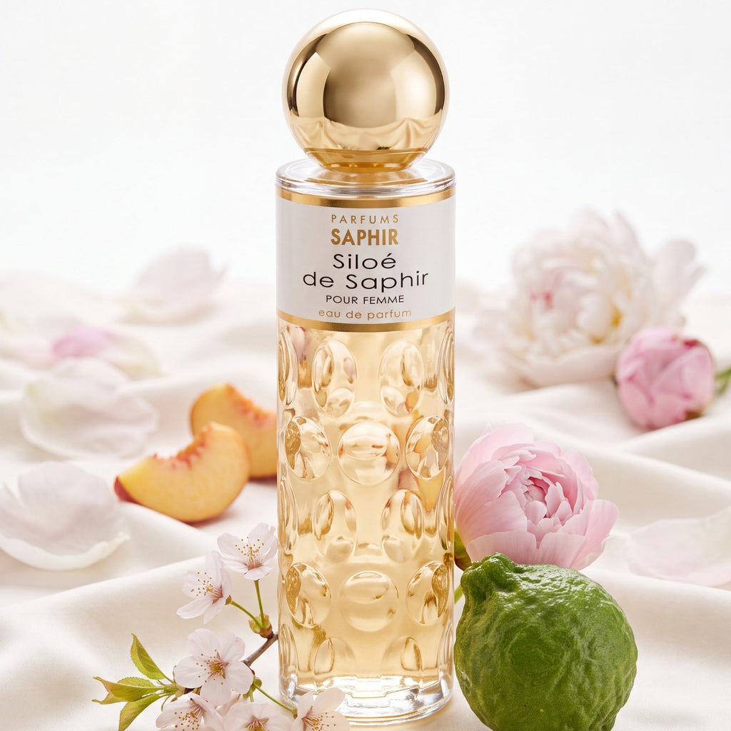 Saphir Parfums 200 ml Flakon. Der Duft Siloé de Saphir mit Inhaltsstoffen.