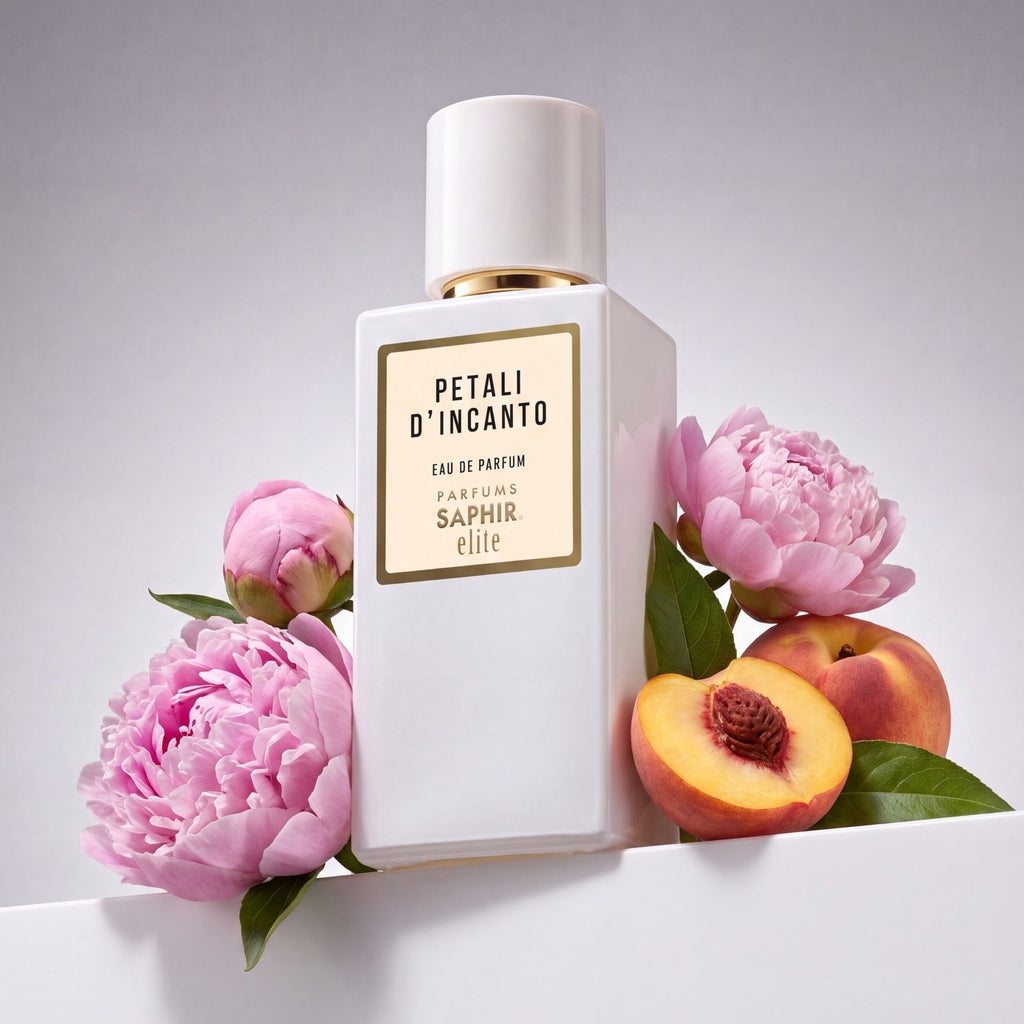 Saphir Parfums Elite Flakon. Der Duft Petali D'Incanto mit Inhaltsstoffen.
