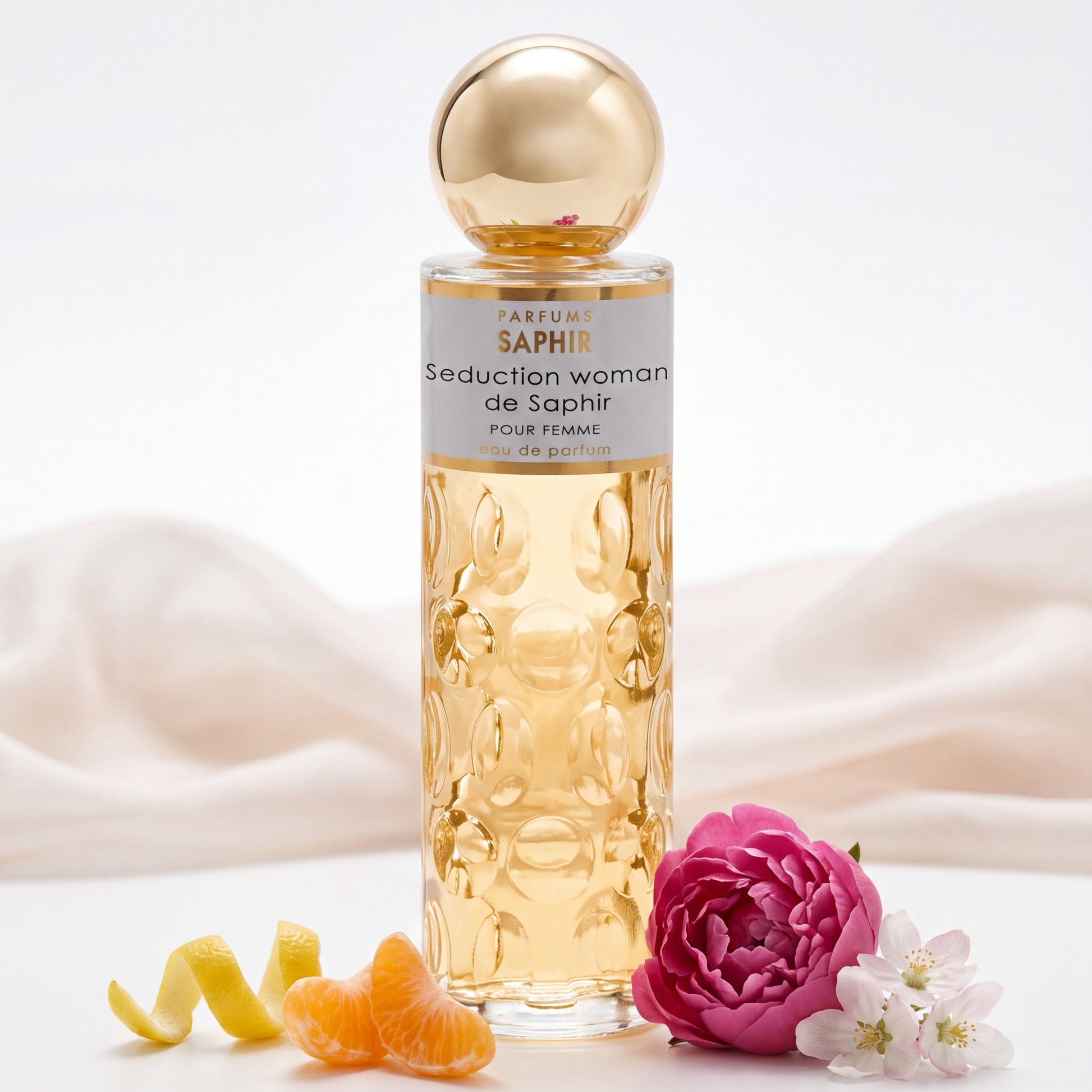 Saphir Parfums 200 ml Flakon. Der Duft Seduction Woman de Saphir mit Inhaltsstoffen.