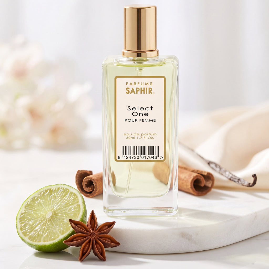 Saphir Parfums 50 ml Flakon. Der Duft Selection One mit Inhaltsstoffen.