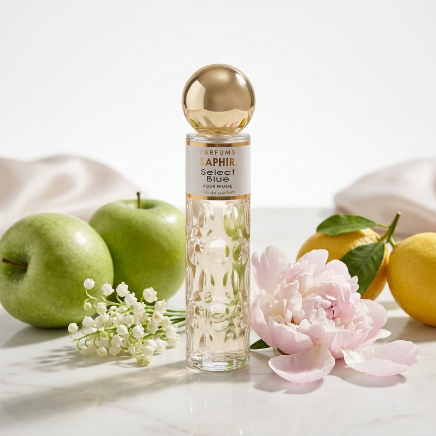 Saphir Parfums 30 ml Flakon. Der Duft Select Blue mit Inhaltsstoffen.