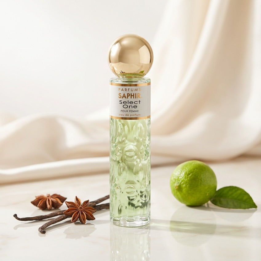 Saphir Parfums 30 ml Flakon. Der Duft Select One mit Inhaltsstoffen.